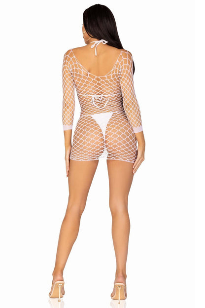 Fence Net Long Sleeved Mini Dress