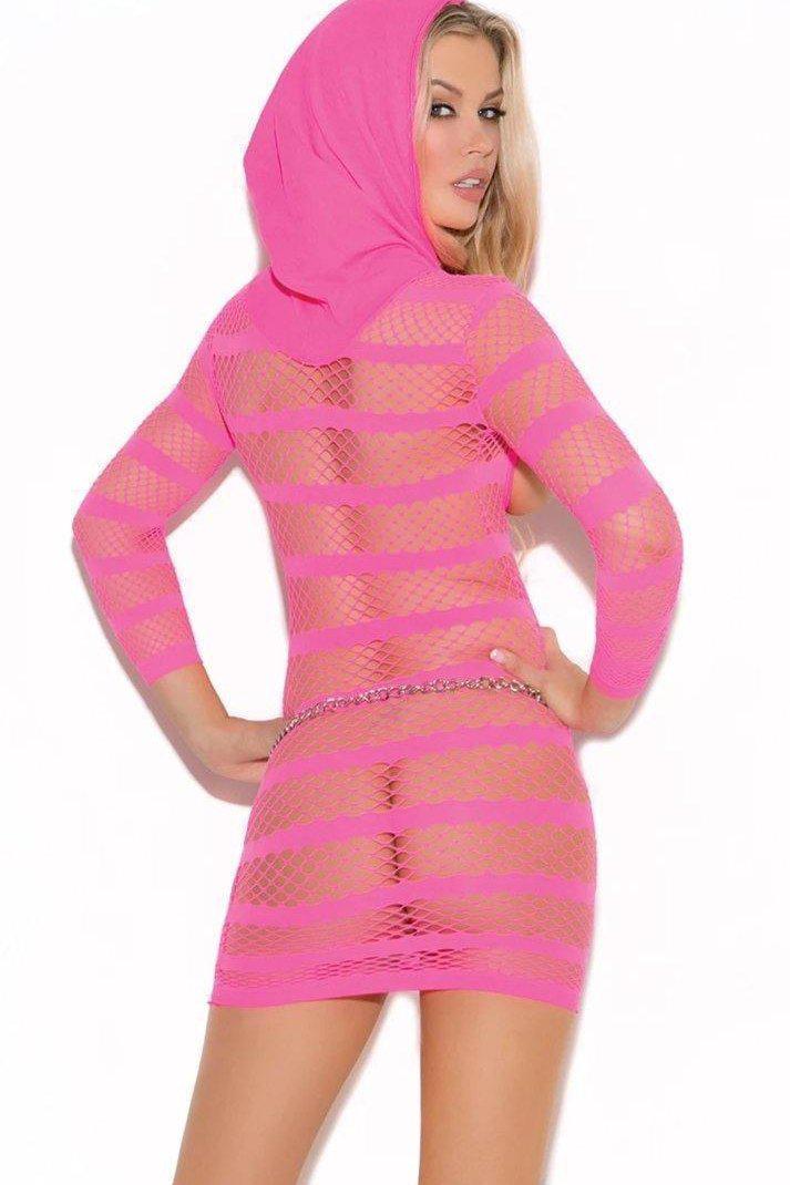 Cupless Hooded Mini Dress